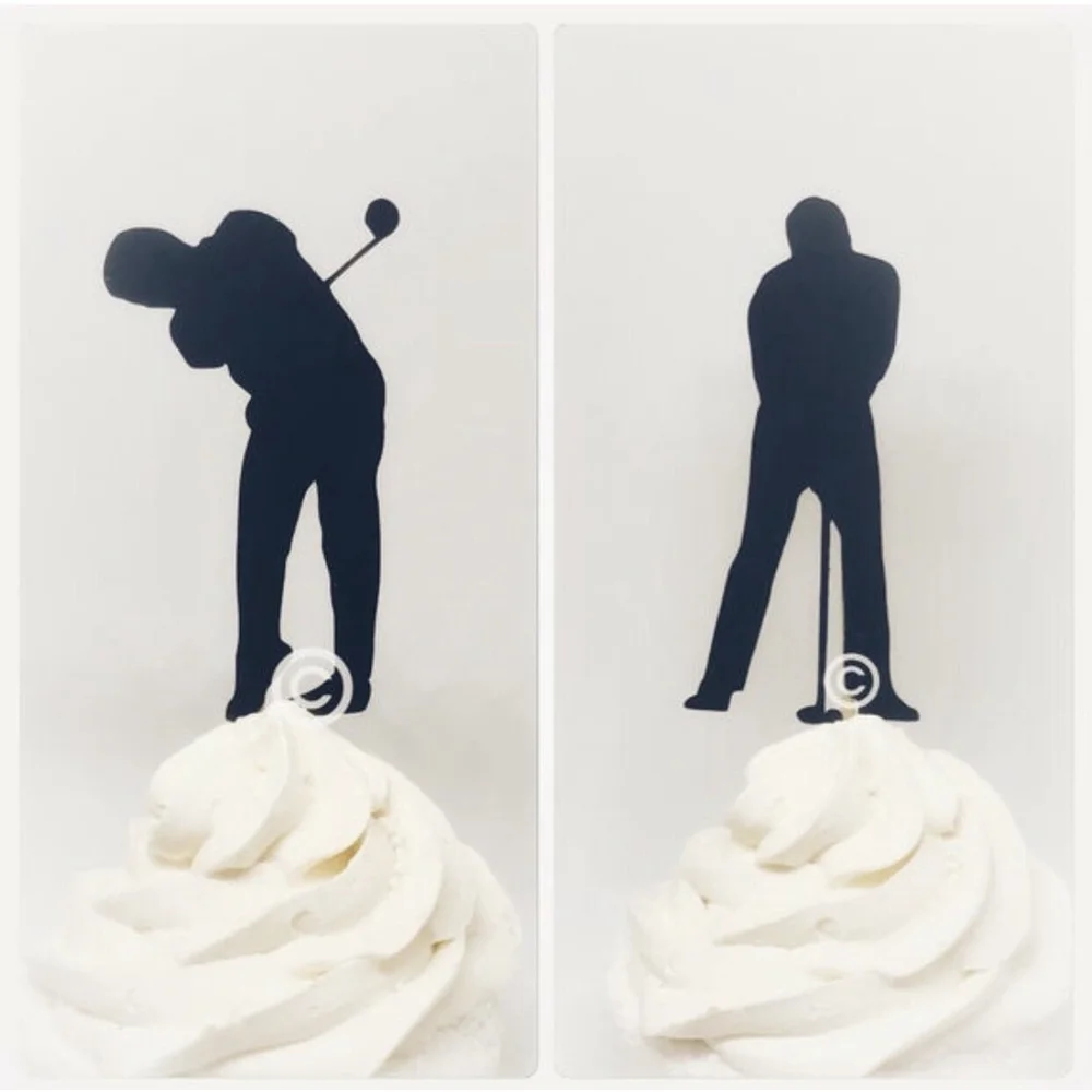 Golf cupcake toppers, golf birthday, golf party, golf toppers, golf party decor
